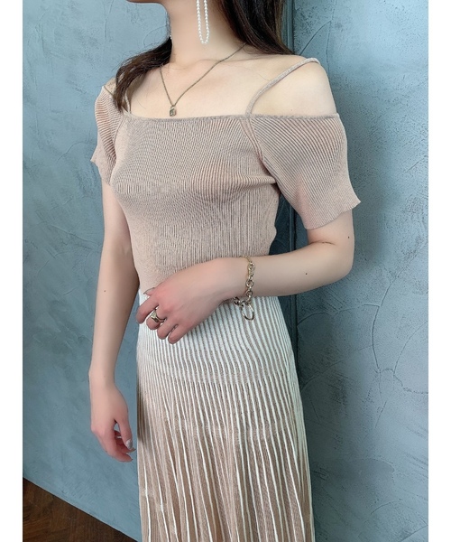 「EIMY ISTOIRE」 ニットワンピース FREE コーラルピンク レディース_画像8