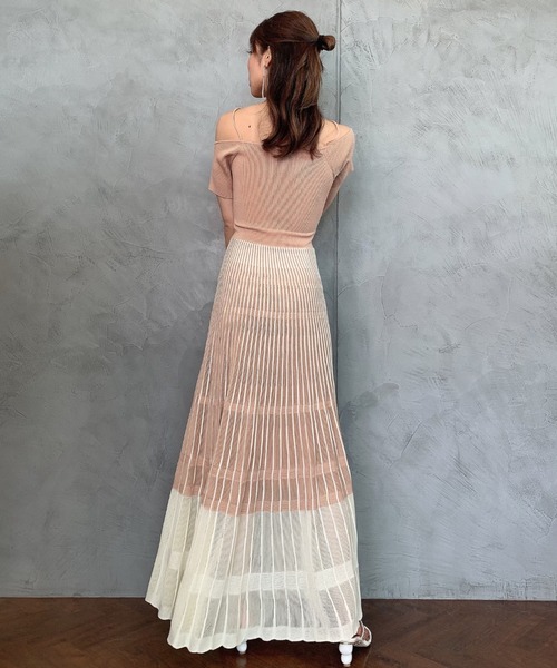 「EIMY ISTOIRE」 ニットワンピース FREE コーラルピンク レディース_画像9