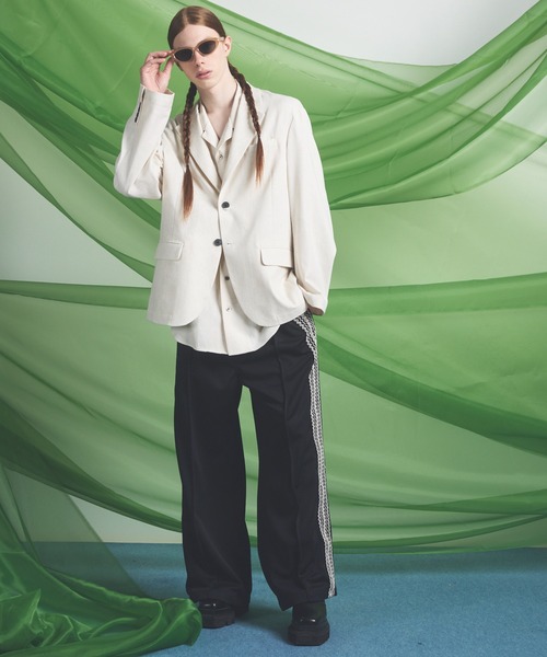 ワイドパンツ スウェットパンツ ジャージ メンズ レディースの画像