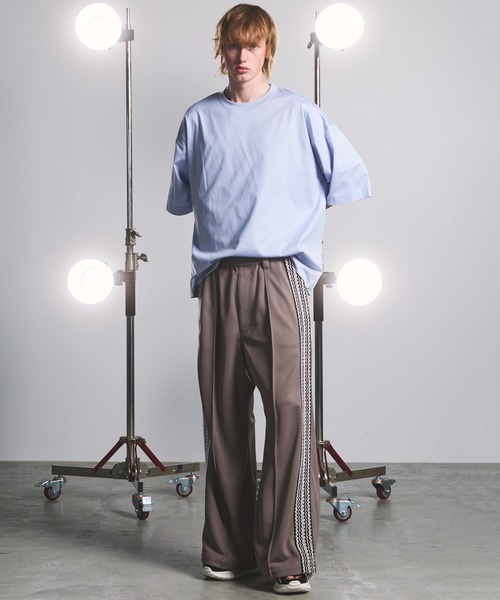 ワイドパンツ スウェットパンツ ジャージ メンズ レディースの画像