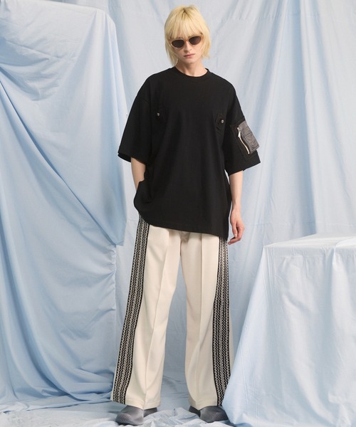 ワイドパンツ スウェットパンツ ジャージ メンズ レディースの画像
