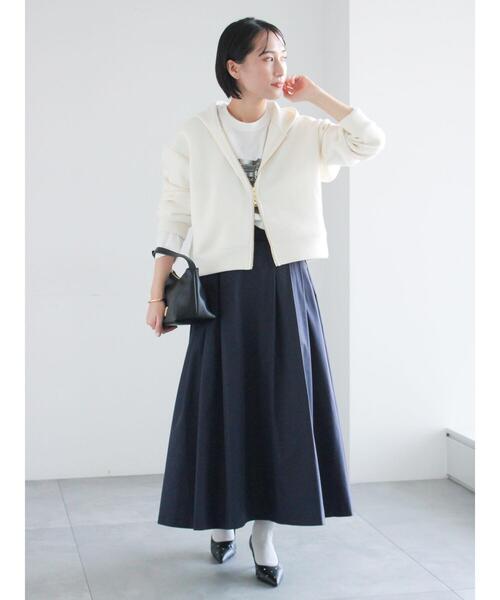 veritecoureコットン タイプライター タックフレアスカート 極美品❣️ Te chichi（テチチ） ロング スカート タイプライタータックフレア
