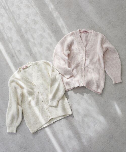「Maison de FLEUR」 ニットカーディガン FREE アイボリー レディース_画像2