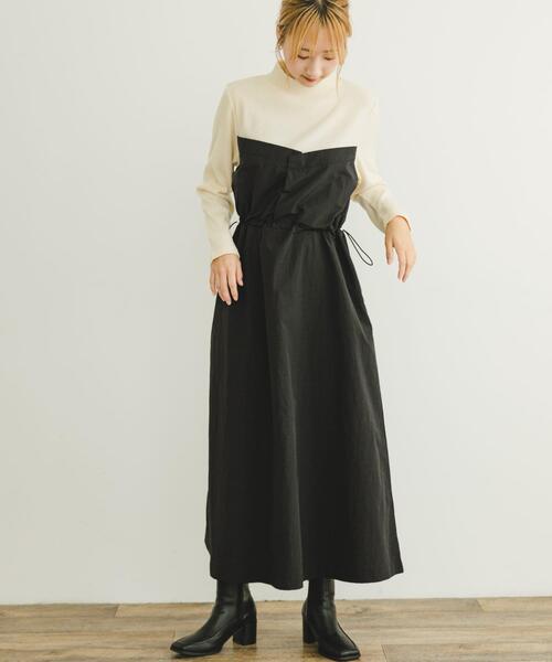 「ITEMS URBANRESEARCH」 ドッキングワンピース FREE キャメル レディース_画像4