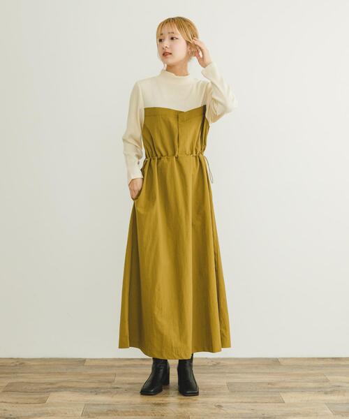 「ITEMS URBANRESEARCH」 ドッキングワンピース FREE キャメル レディース_画像7
