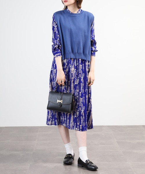 ワンピース 夏 A.N.L ニットベスト×ワンピースセット 長袖 : ZOZOTOWN