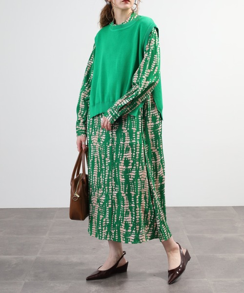 ワンピース 夏 A.N.L ニットベスト×ワンピースセット 長袖 : ZOZOTOWN