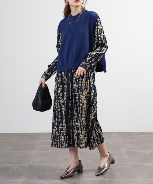 ワンピース 夏 A.N.L ニットベスト×ワンピースセット 長袖 : ZOZOTOWN