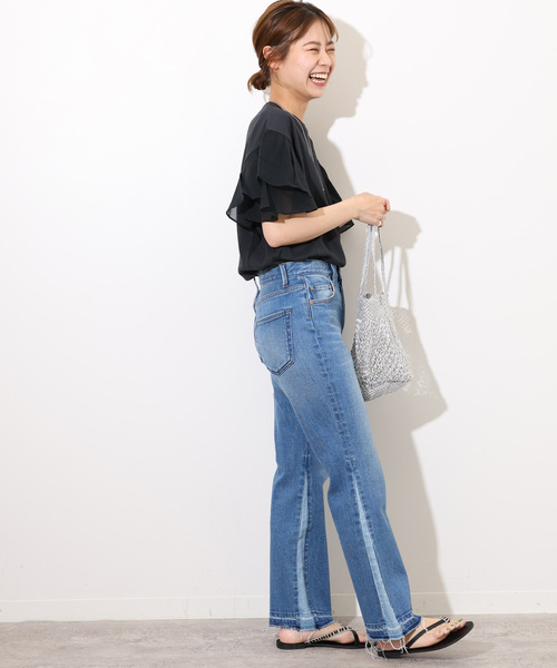 「JOURNAL STANDARD relume」 デニムパンツ 38 ネイビー レディースの画像