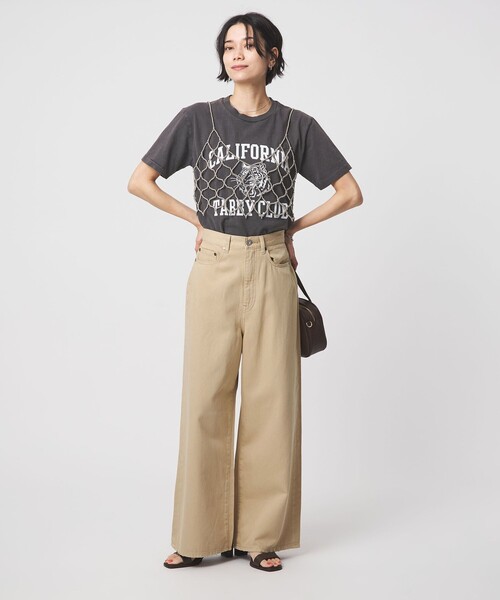 ワイドパンツ ジーンズ デニム デニムパンツ 「スタイリスト兵藤千尋さんコラボ」ワイド ライト デニム 接触冷感 レディースの画像