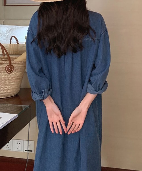 「DAY CLOSET」 シャツワンピース ONE SIZE ブルー レディース_画像7