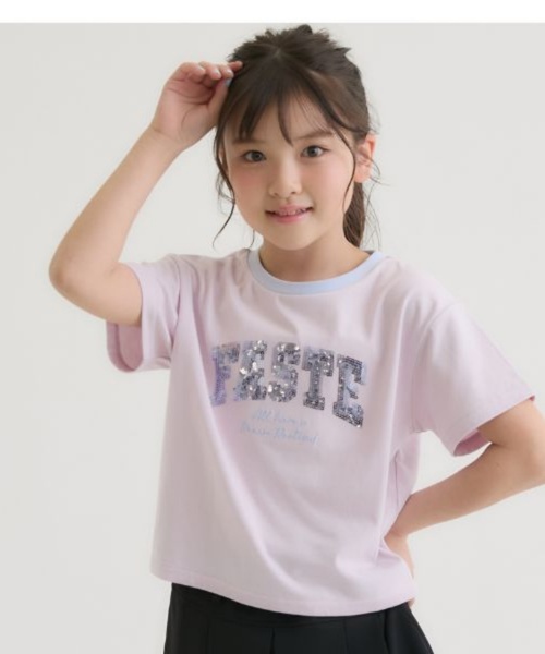 PINK-latte（ピンクラテ） tシャツ 「接触冷感」キラキラカレッジ