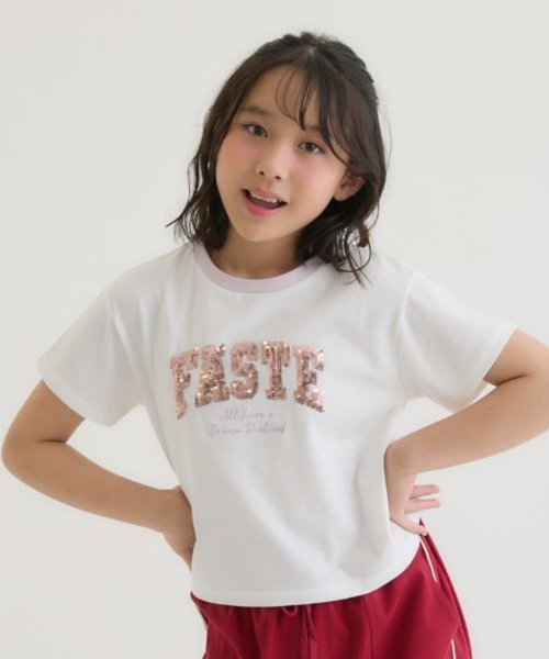 PINK-latte（ピンクラテ） tシャツ 「接触冷感」キラキラカレッジ