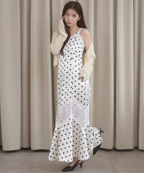 Ambre Neige（アンブルネージュ） ワンピース lace docking dot