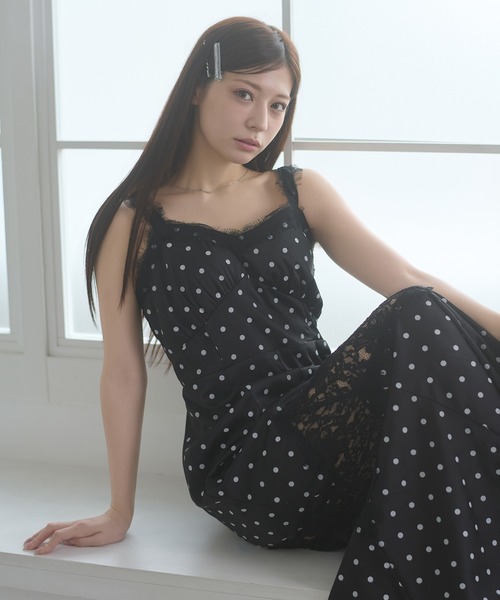 Ambre Neige（アンブルネージュ） ワンピース lace docking dot