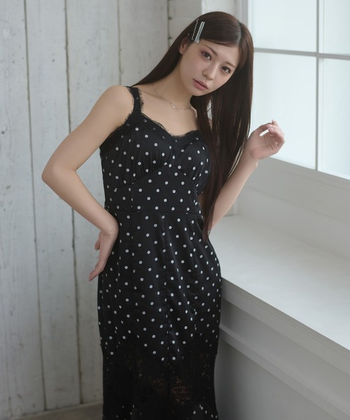 Ambre Neige（アンブルネージュ） ワンピース 夏 lace docking dot