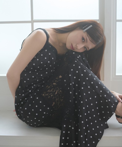 Ambre Neige（アンブルネージュ） ワンピース 夏 lace docking dot