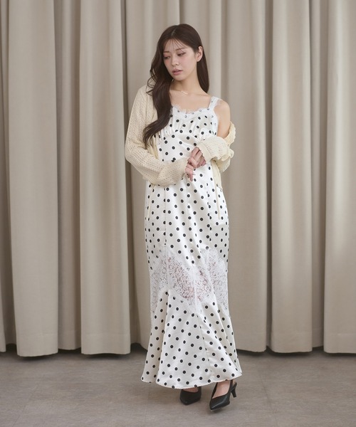 Ambre Neige（アンブルネージュ） ワンピース 夏 lace docking dot