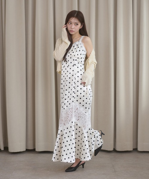 Ambre Neige（アンブルネージュ） ワンピース lace docking dot