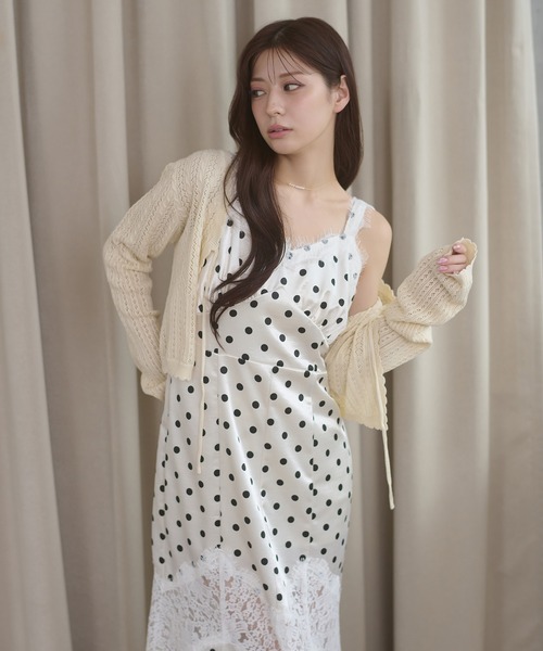 Ambre Neige（アンブルネージュ） ワンピース lace docking dot