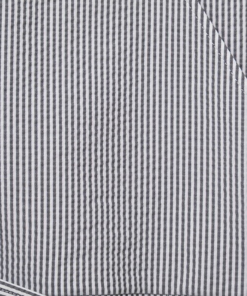 ブラウス シャツ ウォッシャブルサッカーベルト付ペプラムブラウス レディースの画像