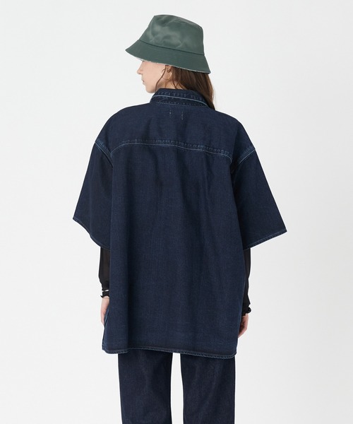 「Levi's」 半袖シャツ S ダークインディゴブルー レディース_画像4