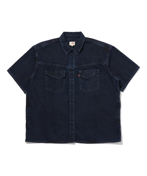 「Levi's」 半袖シャツ S ダークインディゴブルー レディース_画像8