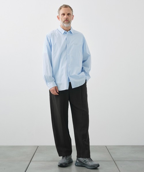 ワイドパンツ パンツ 「ATON / エイトン」COTTON LINEN VOILE LOOSE FIT PANTS メンズの画像