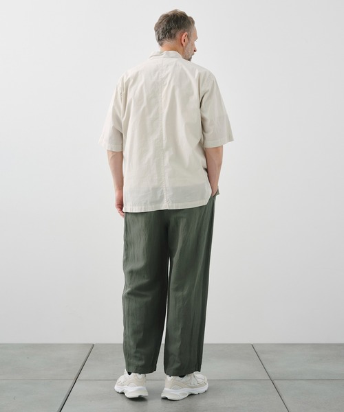 ワイドパンツ パンツ 「ATON / エイトン」COTTON LINEN VOILE LOOSE FIT PANTS メンズの画像
