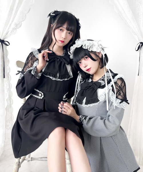 「DearMyLove」 長袖ワンピース LARGE ホワイト系その他 レディース_画像2