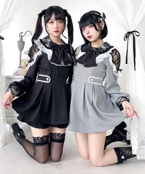 「DearMyLove」 長袖ワンピース LARGE ホワイト系その他 レディース_画像6