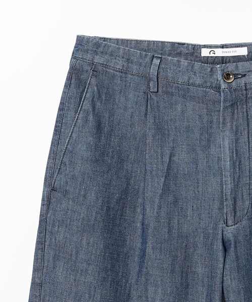ハーフパンツ パンツ 「別注」GERMANO / コットン デニム 1プリーツ ショーツ メンズの画像