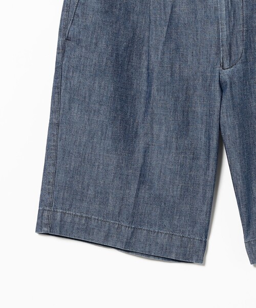 ハーフパンツ パンツ 「別注」GERMANO / コットン デニム 1プリーツ ショーツ メンズの画像