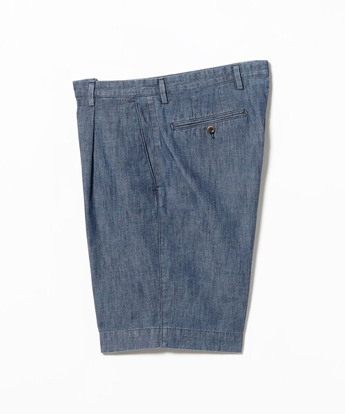 ハーフパンツ パンツ 「別注」GERMANO / コットン デニム 1プリーツ ショーツ メンズの画像