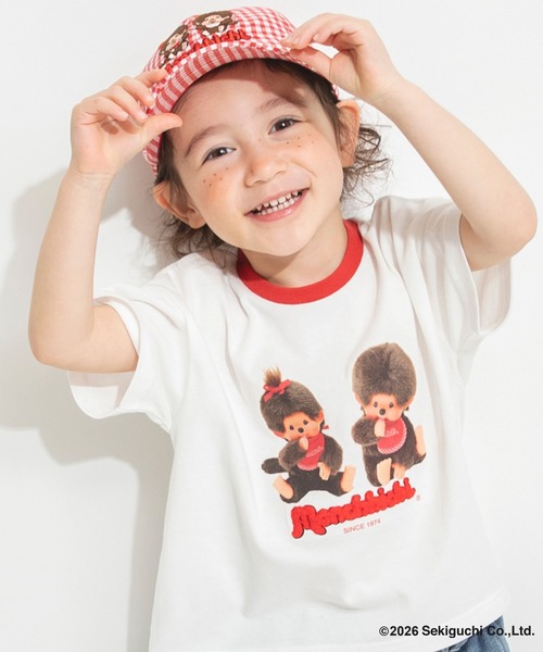 ✨専用✨モンチッチ赤い帽子とよこじま⚓マークのTシャツの子 branshes（ブランシェス） tシャツ 「モンチッチ」リンガー半袖Tシャツ