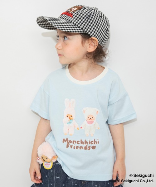 branshes（ブランシェス） tシャツ 「モンチッチ」リンガー半袖Tシャツ