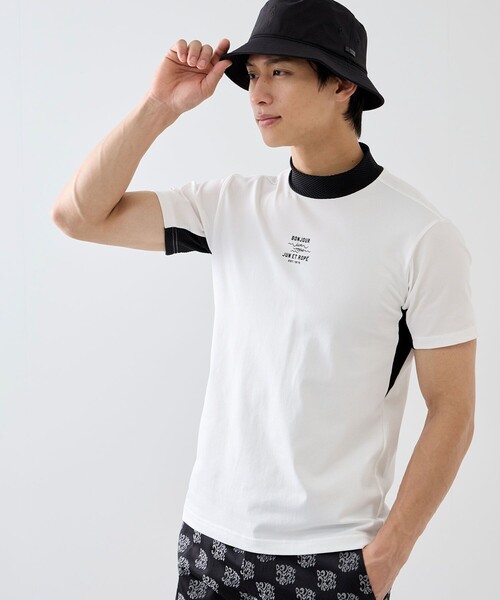 JUN&ROPE'（ジュンアンドロペ） tシャツ メッシュトリコット切替モック
