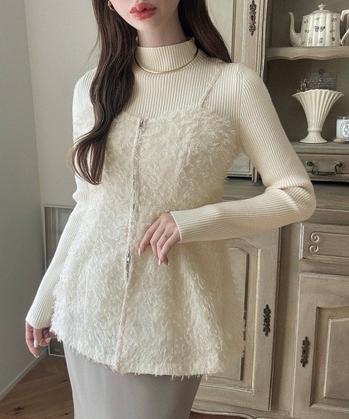 「Meiru」 キャミソール MEDIUM ブラック レディース_画像8