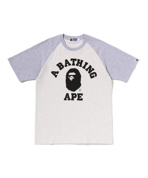 A BATHING APE（アベイシングエイプ） tシャツ COLLEGE RAGLAN SHRUNK