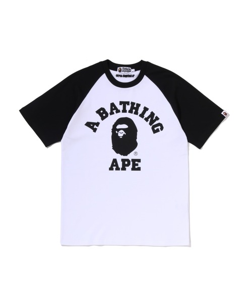 A BATHING APE（アベイシングエイプ） tシャツ COLLEGE RAGLAN SHRUNK