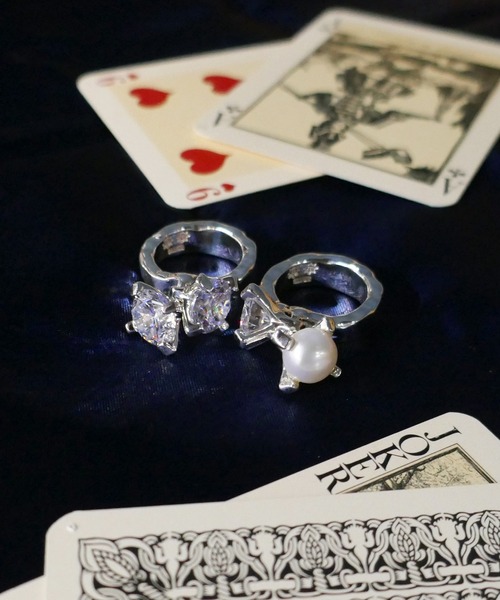 e.m.（イーエム） 指輪 リング SILVER925ジルコニア・パールゆれリング