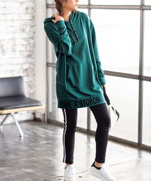 パーカー 「上下2点セット」ロゴチュニックパーカー＆レギンス  