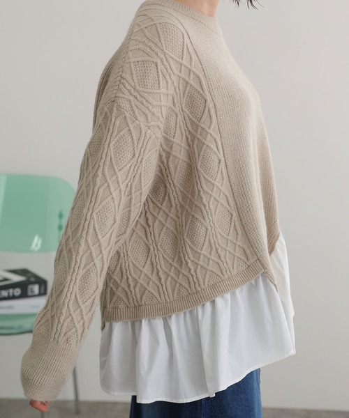 【新品】willfully アシンメトリーニット ElegChic ニット セーター レイヤード風アシンメトリーニット