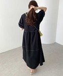 ワンピース 半袖 前後2WAYランタンスリーブ...の詳細画像5