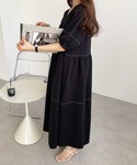 ワンピース 半袖 前後2WAYランタンスリーブ...の詳細画像2