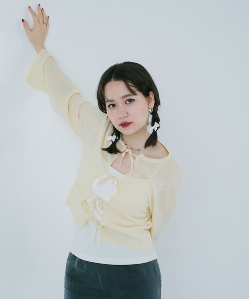 TINAJOJUN トップス アイボリー リボン TINA：JOJUN(ティーナ ジョジュン)トップス - Joint Space