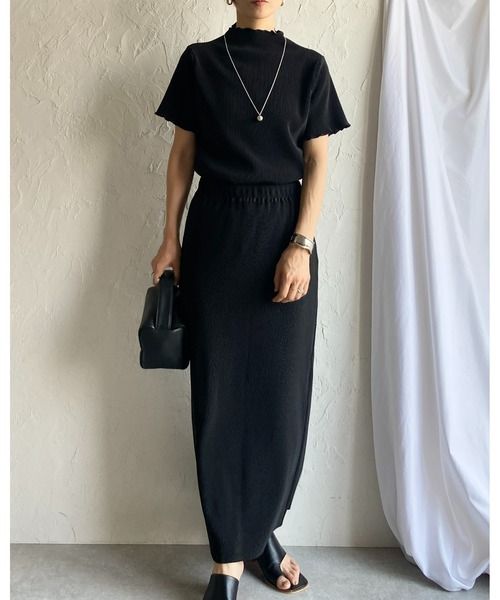 セットアップ 半袖トップス プリーツスカート She's Closet セットアップ 半袖プリーツプルオーバーカットソー