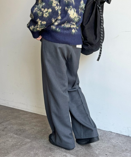 CTHY ウールライクセンターシームサルエルパンツ ブラック M CPCM スラックス パンツ 「低身長/高身長」ウールライクタック