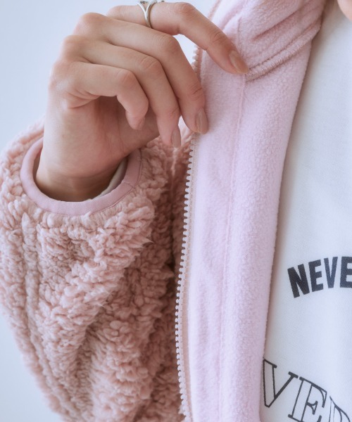 SMILELAND ジャケット ブルゾン 大きいサイズ 裏フリースシープ調ボア