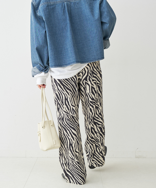 Spick＆Span パンツ ゼブラプリントイージーパンツ レディース